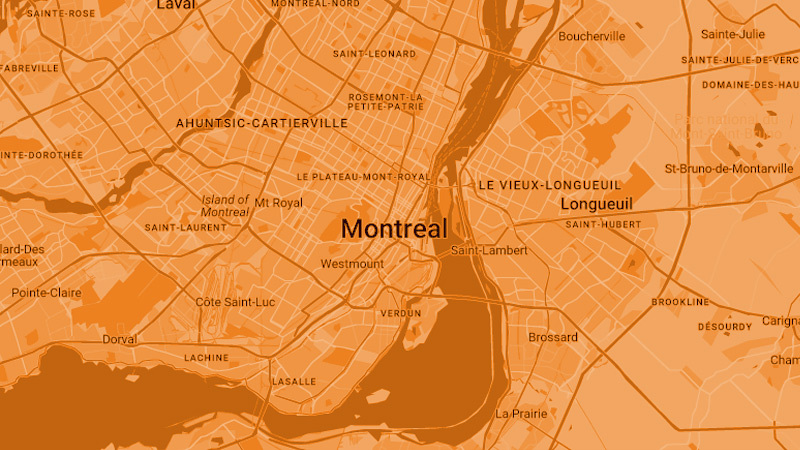 Map of Montreal location